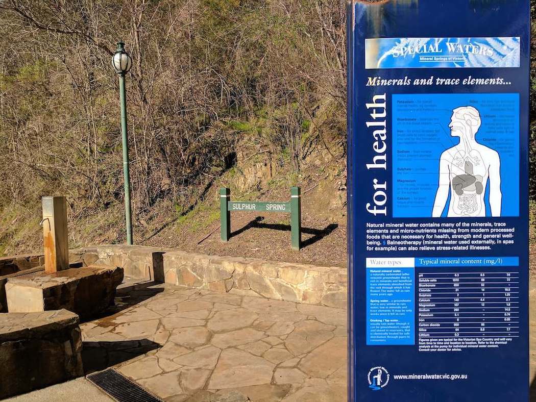 Daylesford mineral springs. Taste natural mineral spring water at Hepburn Springs reserve.