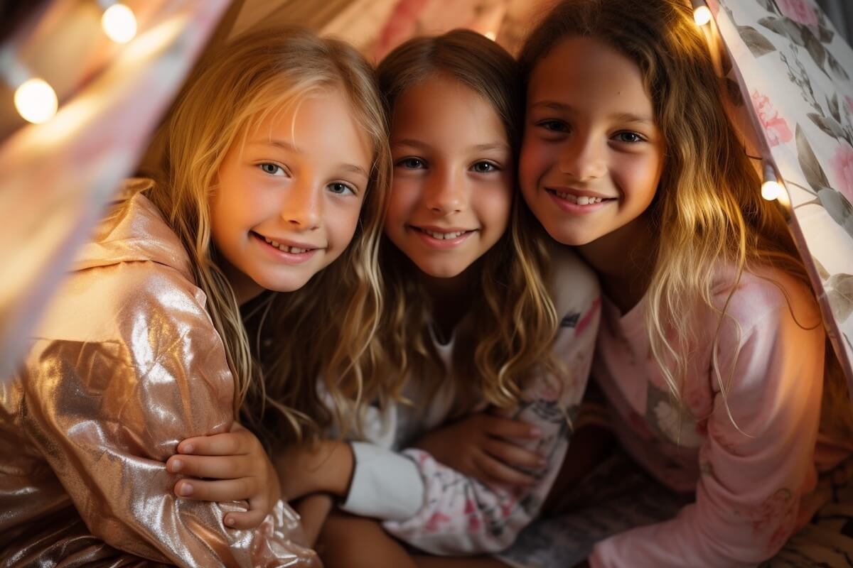 Indoor tween birthday party ideas: Sleepover party.