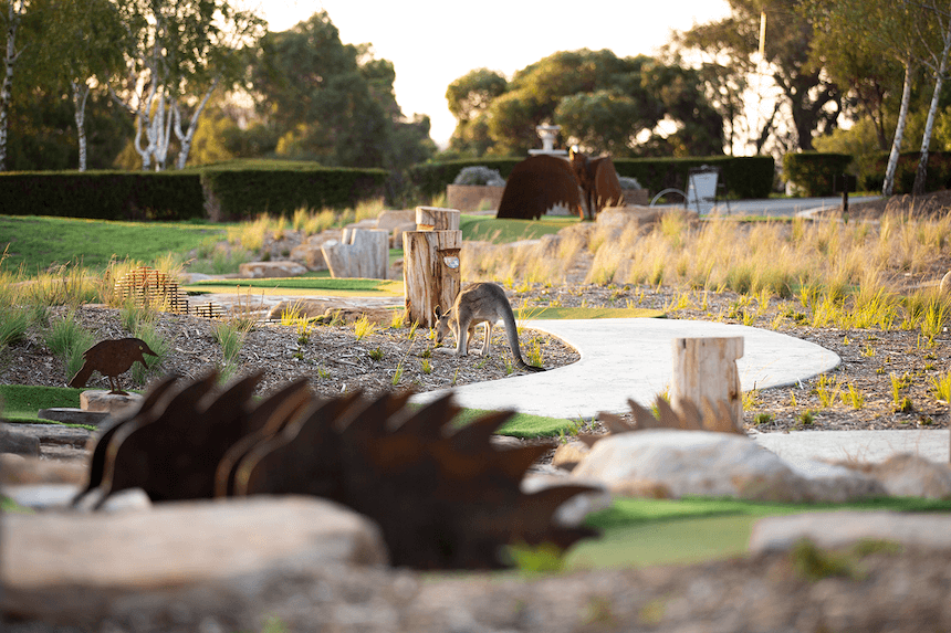 Outdoor mini golfing @ Goanna Golf - mini golf outdoor park in Yarrambat, Victoria.