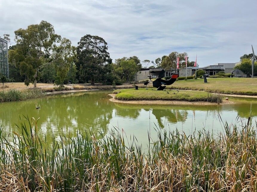 There is a cafe at McClelland Sculpture Park but you are welcome to bring a picnic to enjoy by the lake.