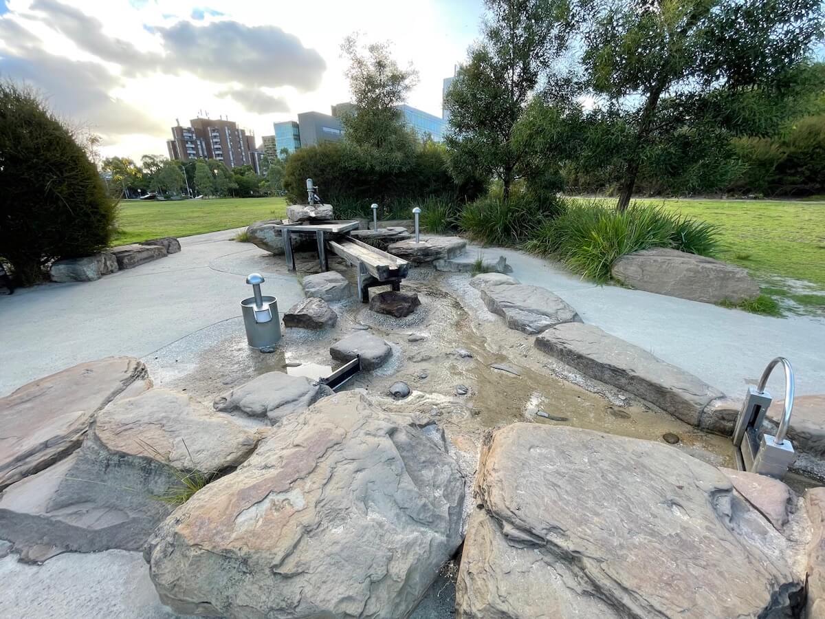 Royal Park Nature Play is a free water playground in Melbourne CBD.