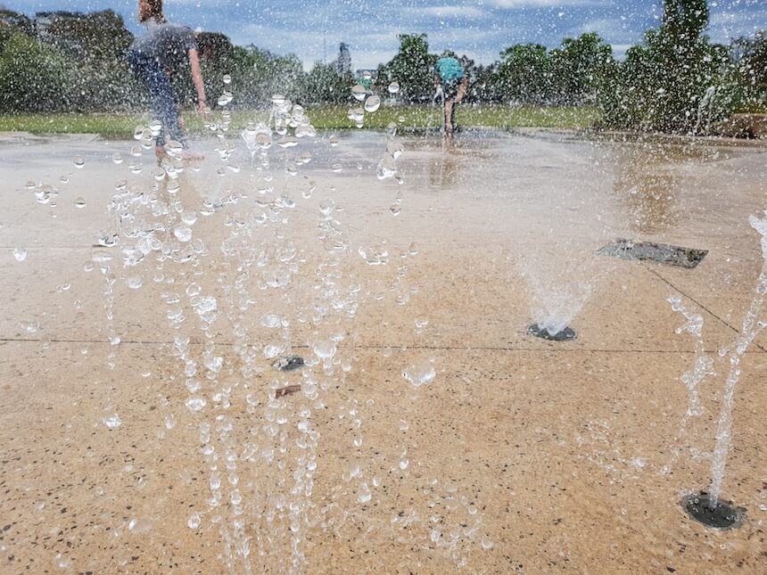 Fantastic water park in Melbourne @ Royal Park Nature Play Playground.