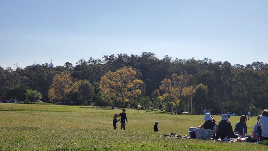 Picnic ground at Yarra Bend Park.