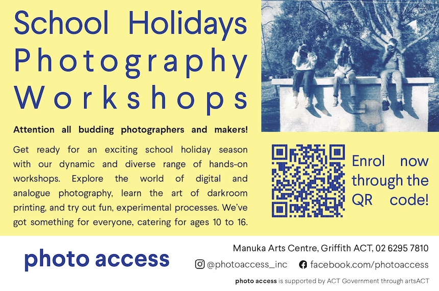 Join the ACT school holiday programs during the September - October school holidays 2024 at PhotoAccess.